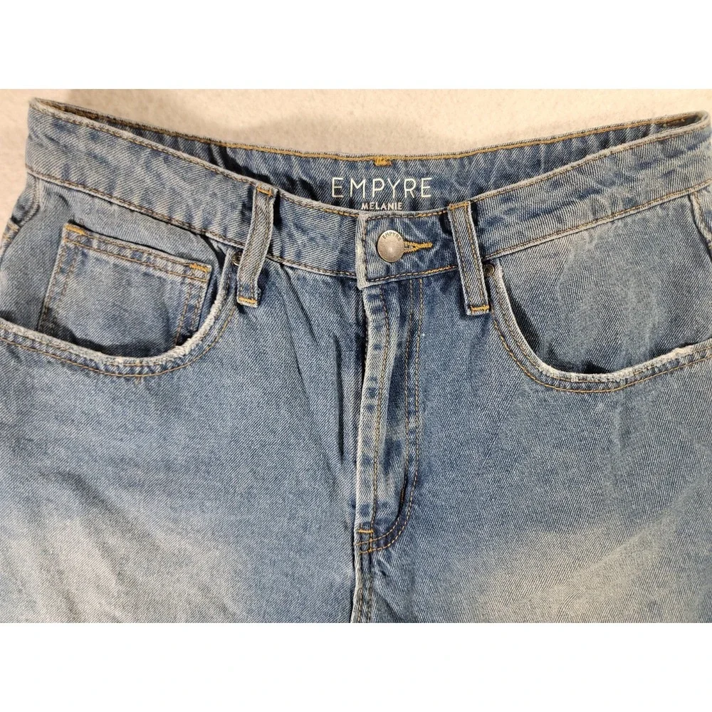 Empyre Melanie Denim Shorts Womens 7 Blue High Rise Cuffed 100% Cotton Jean‎